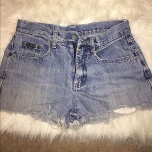 High waisted jean shorts